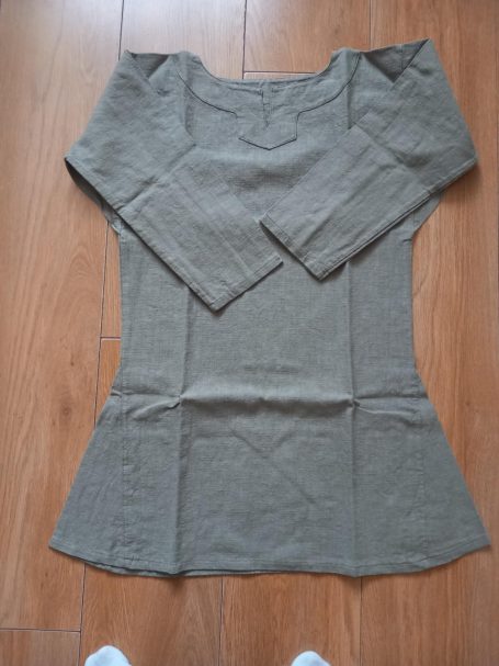 Authentic Viking linen tunic for reenactment, early medieval Norse clothing.